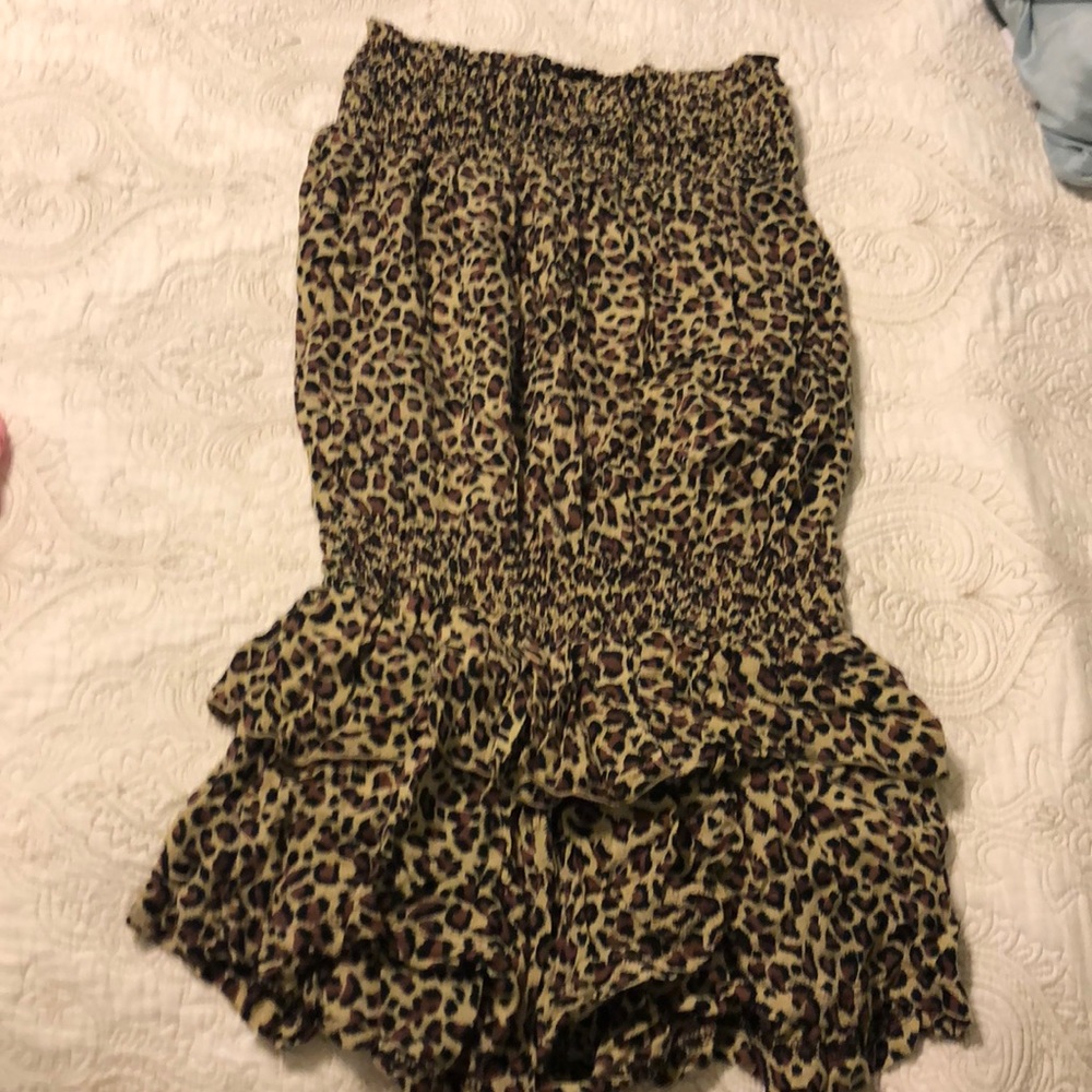 Leopard Print Romper/ Swim Coverup